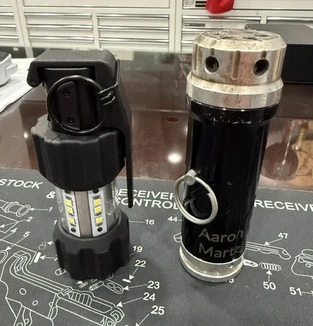 Reusable training distraction devices — electronic sound and light, and a 12 gauge blank percussion body