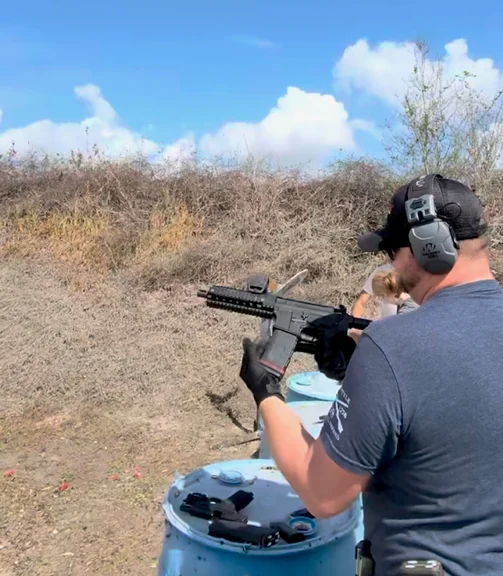 Live fire at an outdoor range in Okeechobee, Florida